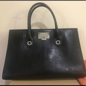 Jimmy Choo Riley Black Leather Tote